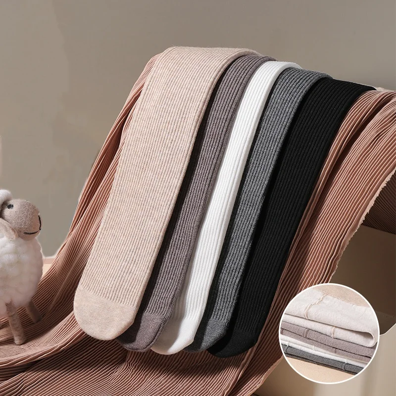 Medias para niños para niñas, pantimedias gruesas y cálidas para niñas, mallas para exteriores, mantienen el calor, baile infantil de felpa ajustado para 2-10T - imagen 4