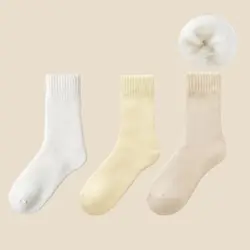 Calcetines térmicos sin costuras de algodón y cachemira para niños