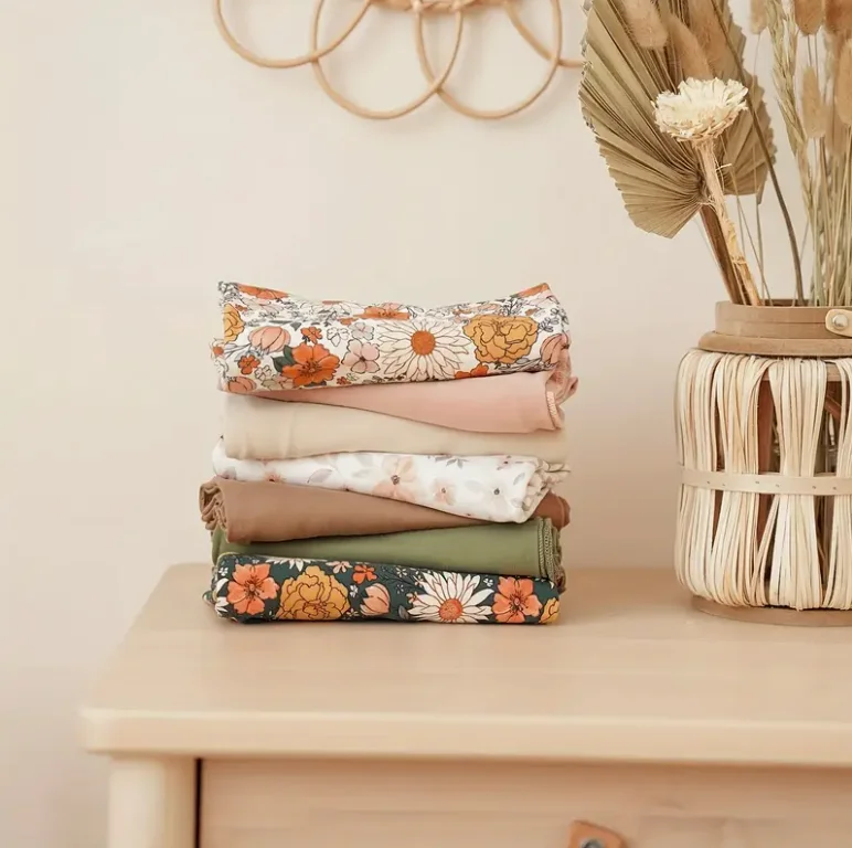 Conjunto de manta para recién nacido con gorro y lazo a juego, tarjeta de anuncio de nacimiento, mantas florales para bebé recién nacido - imagen 2