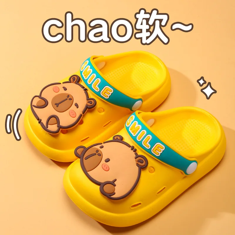 Nuevas sandalias Capibala de dibujos animados bonitos de verano para niños de 3 a 7 años, zapatillas antideslizantes con punta cerrada, zapatos para jardín al aire libre para bebés y niñas - imagen 5