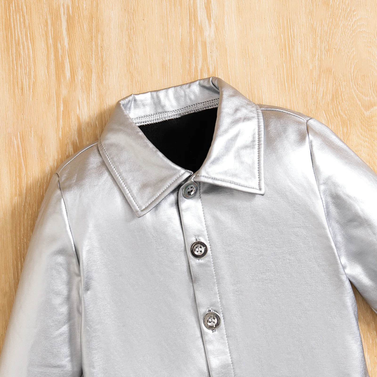 2 piezas 2025 primavera otoño ropa de niña moda coreana manga larga PU Tops + falda conjuntos para niños Boutique ropa para niños B111 - imagen 4