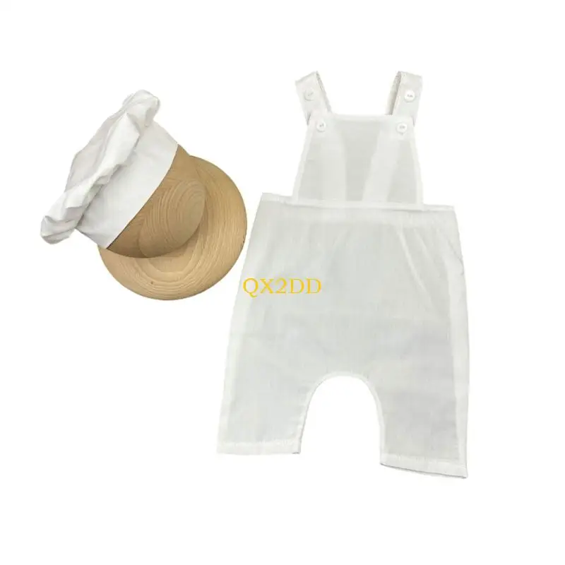 QX2D Traje fotografía con tema cocinero recién nacido, tejido poliéster suave, disfraz fácil usar - imagen 2