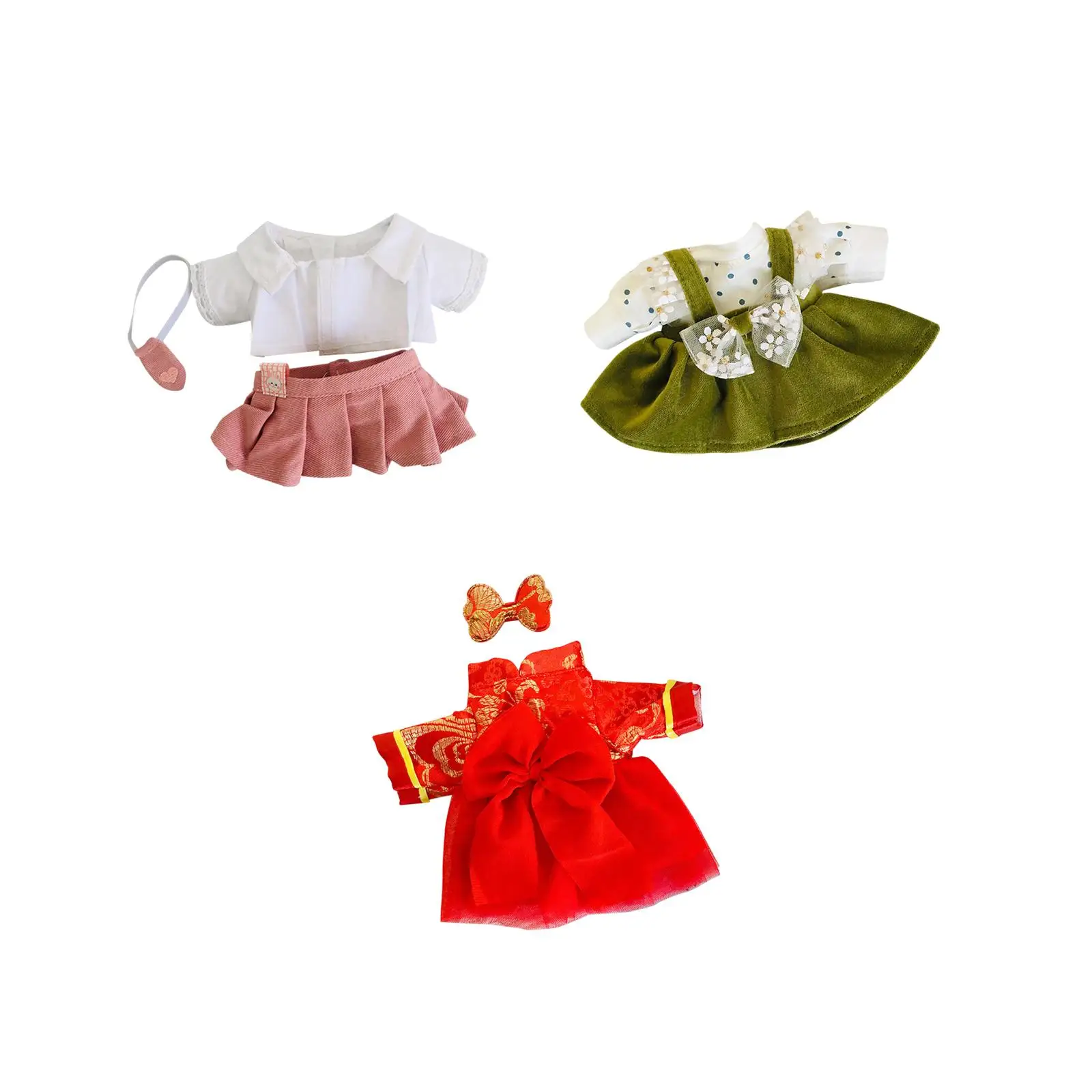 Soft Doll Clothes for 20cm Plush Doll, DIY Clothing Toy, Dres up Plush Figures Soft Doll Clothes for 20cm Plush Doll, DIY Clothing Toy, Dres up Plush Figures