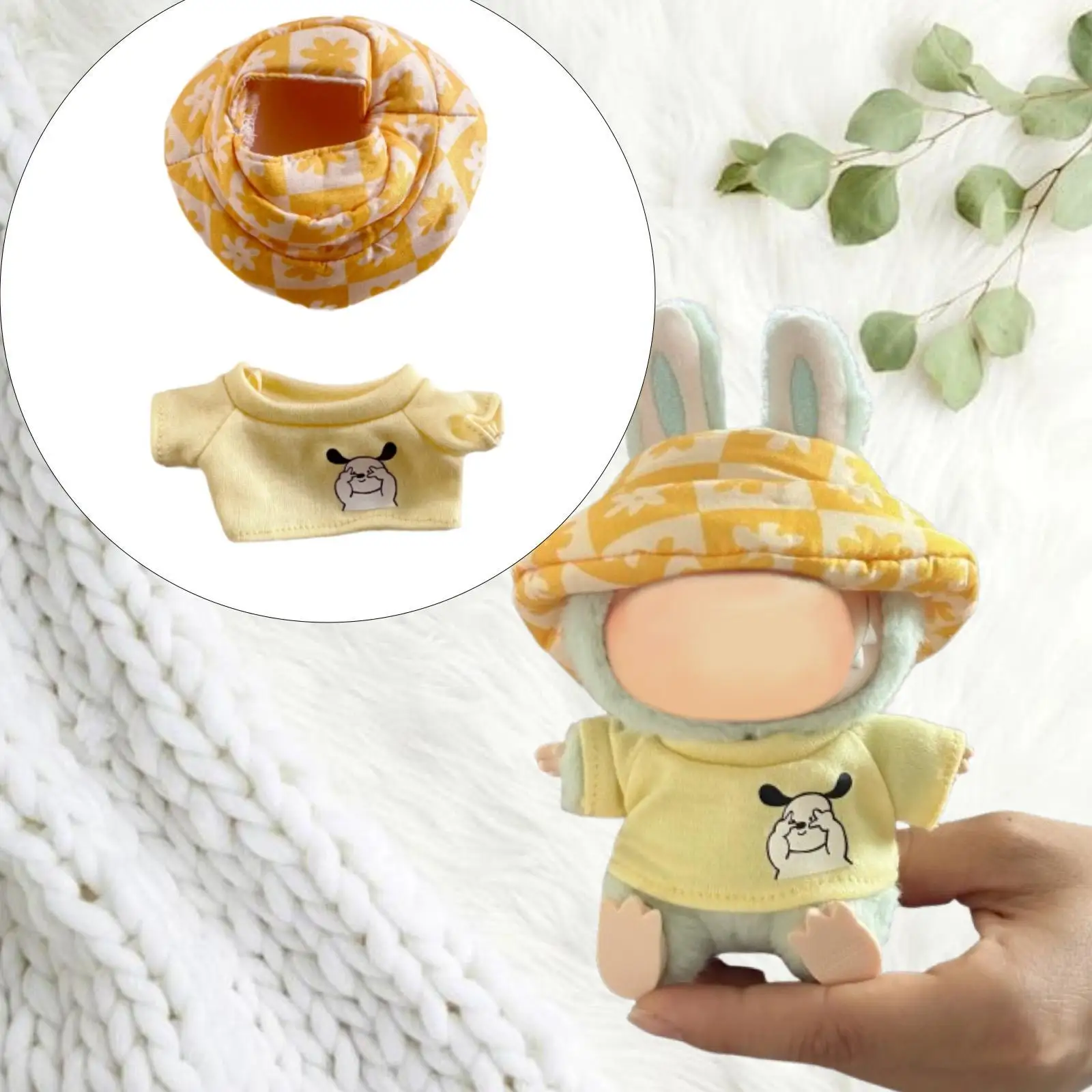 Ropa para muñecas, disfraces con sombrero, accesorios suaves para fotos, ropa bonita para muñecas DIY para muñecas de 15cm/17cm - imagen 3