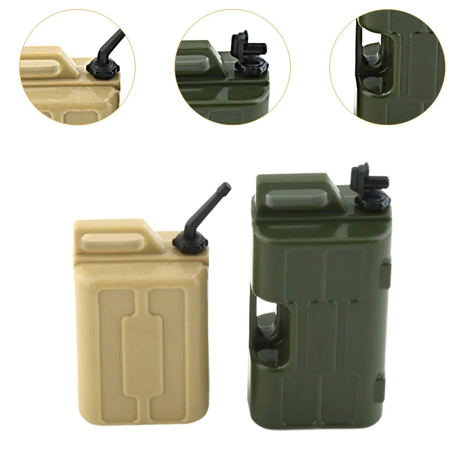 2x RC Car Simulation Fuel Tank and Can Set Decorative Simulated Decoration for TRX4 SCX10 1:10 Crawlers Remote Control Car Parts