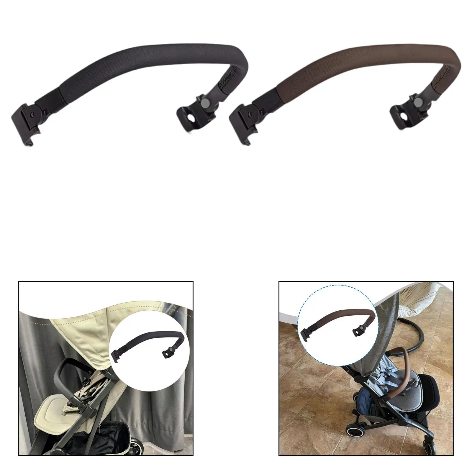 AER Plus Reposabrazos plegable de cuero sintético para cochecito - imagen 3