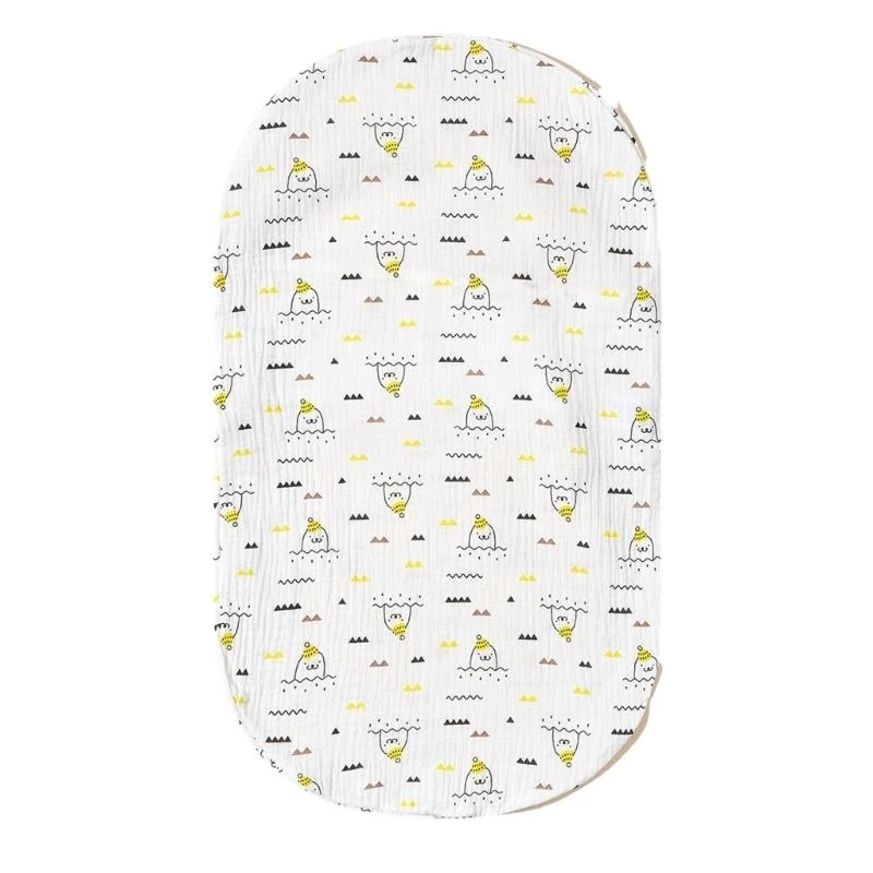 M76C Baby Changing Boquh Sheet Soft Oval Bassyet Matchel Cubierta para canasta bebé Ceta algodón Cambio algodón - imagen 3