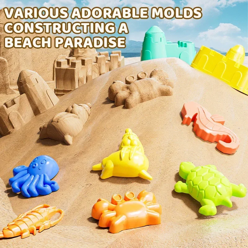 Set de playa infantil – Palas, cubos y moldes para arena - imagen 3