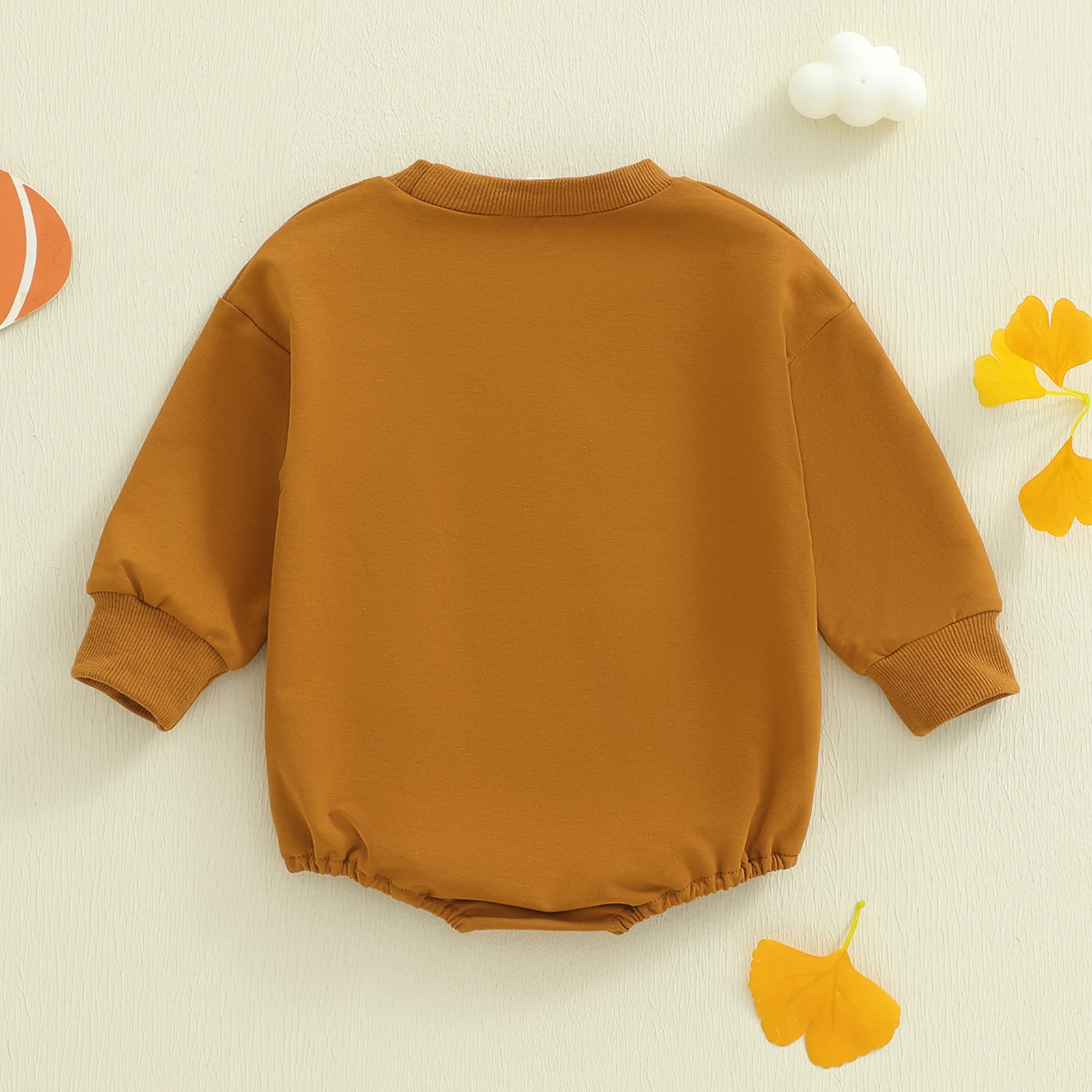 Mamelucos de fútbol para bebé recién nacido, adorable mono bordado de Rugby de manga larga con cuello redondo - imagen 2