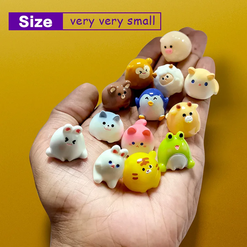 Accesorios de decoración de jardín en miniatura, estatuilla de hámster, gato, pingüino, Tigre, oso, mono, conejo, oveja, cerdo, vaca, Rana, perro, 10 piezas - imagen 2