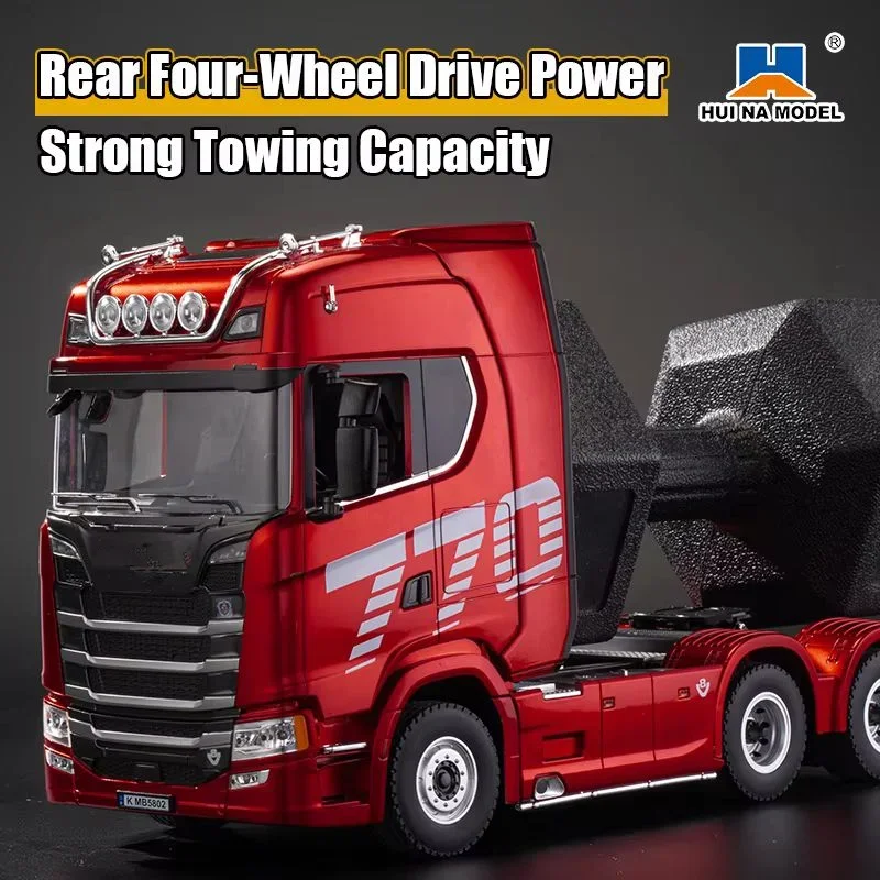 HUINA 1501 770S Tractor de aleación 19CH RC camión 1/18 2,4G control remoto camión remolque de ingeniería con sonido ligero juguetes regalos de navidad - imagen 2
