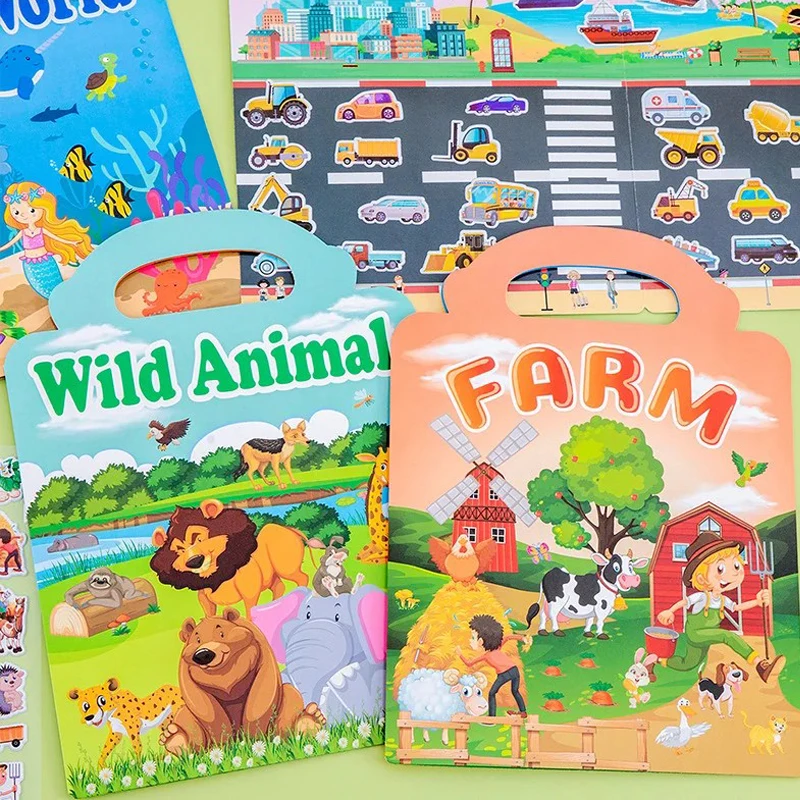 Libro de pegatinas con rompecabezas educativos para niños - imagen 3