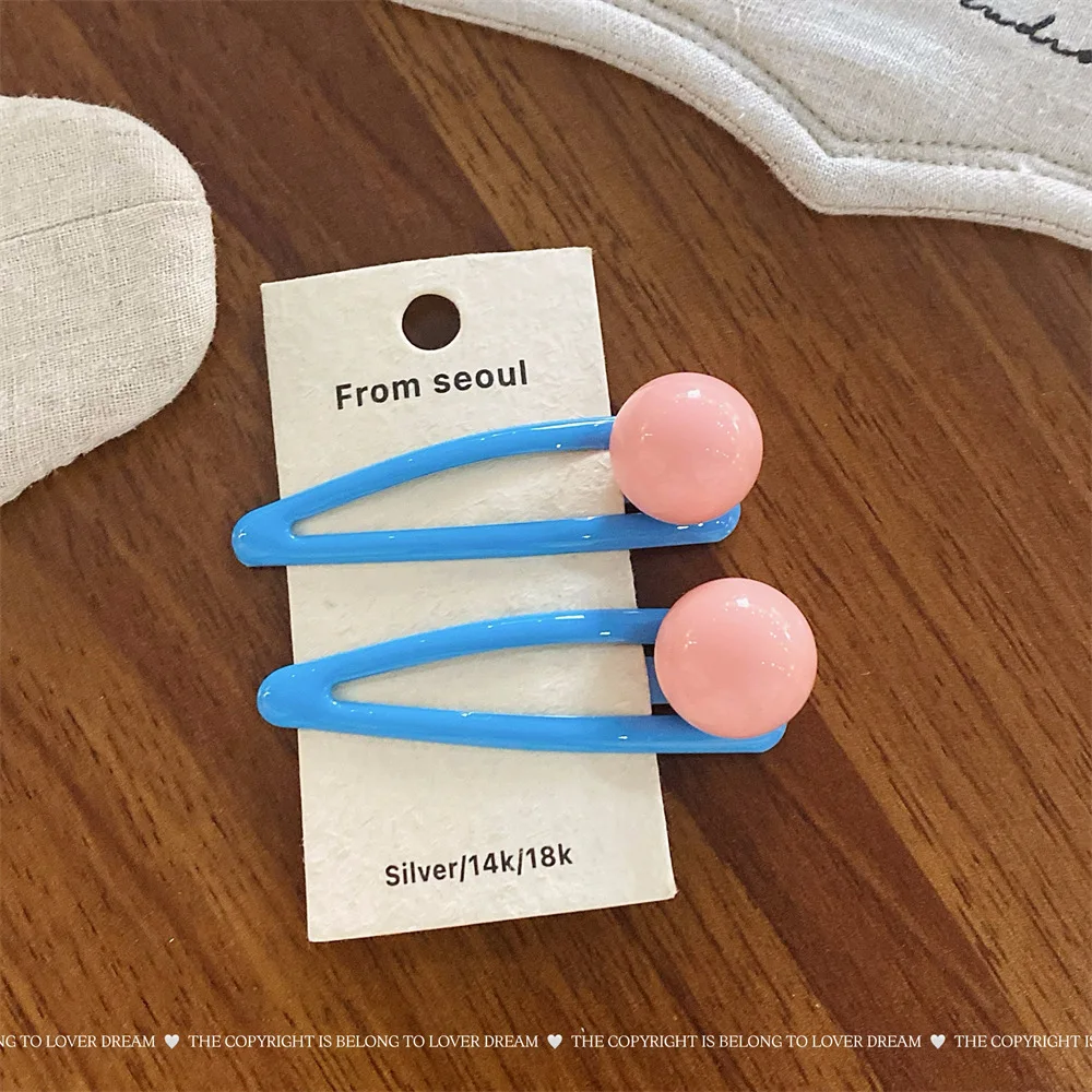 2 unids/set de Clips BB de Color caramelo para niñas Y2K, Clip de presión de Metal Simple, pasadores pequeños bonitos, tocado, accesorios para el cabello para niños - imagen 5