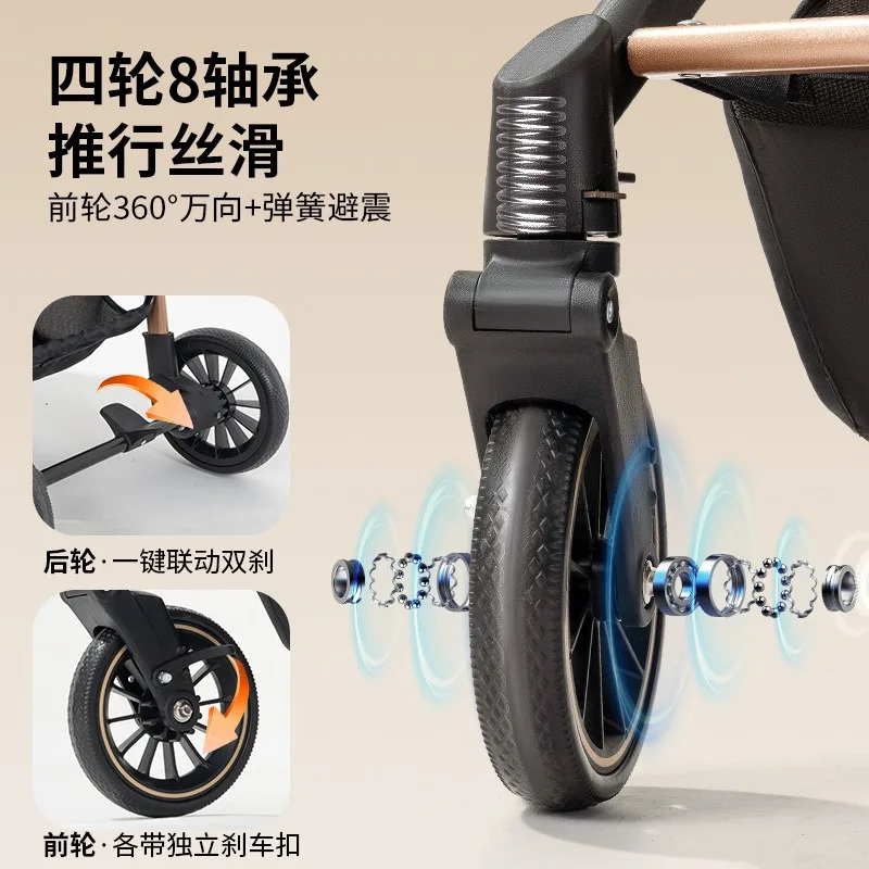 Cochecito de bebé, ayudante de andador, carrito de viaje compacto y plegable ligero para sentarse y tumbarse. - imagen 2