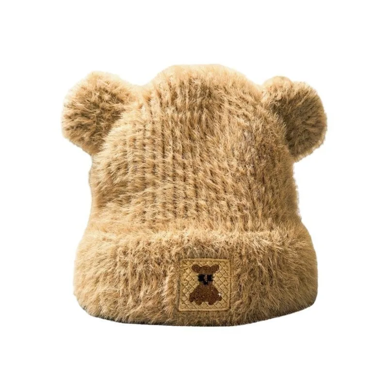 Lindo gorro tipo jersey para bebé: gorro con orejeras de otoño e invierno, gorro de punto de lana cálido y grueso para niños unisex, gorros infantiles a prueba de viento. - imagen 4