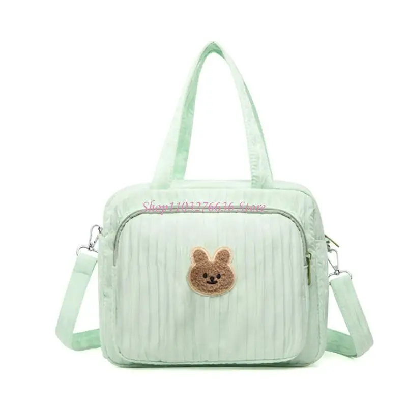 Bolsa para pañales R6FD con bonito diseño oso, bolso portátil, bolso cruzado con cinturón ajustable para biberón toallitas - imagen 2