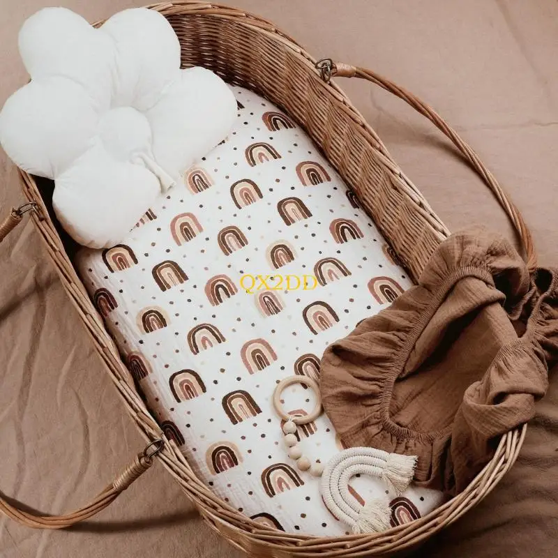 QX2D 2XBABY Cuna cuna ajustada Protectores colchón Cubierta manga protectora infantil para niños - imagen 3