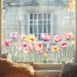 Pegatinas para ventanas florales de acuarela estilo primavera