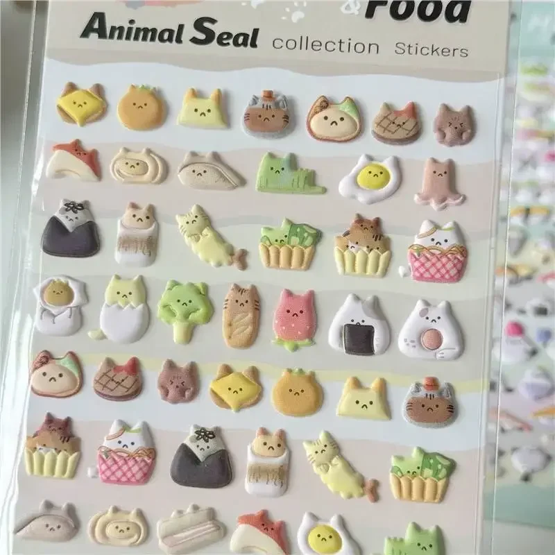 Pegatinas de burbujas de dibujos animados coreanos Ins, pegatinas de esponja tridimensionales, pegatinas de cuenta de mano para diario, decoración - imagen 2