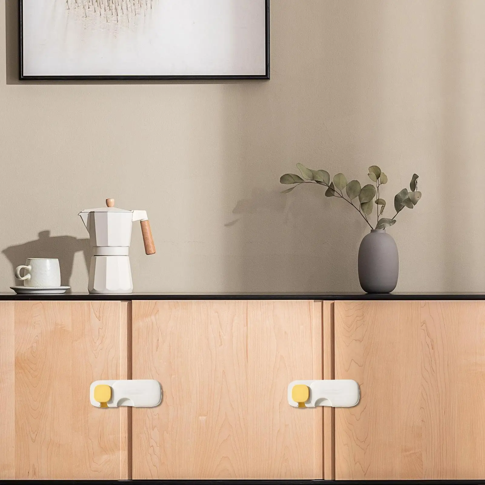 Cerraduras de gabinete para bebés, cerraduras de gabinetes a prueba de bebés para niños, pestillos a prueba de niños sin taladro para cocina, baño, refrigerador, chimenea - imagen 4