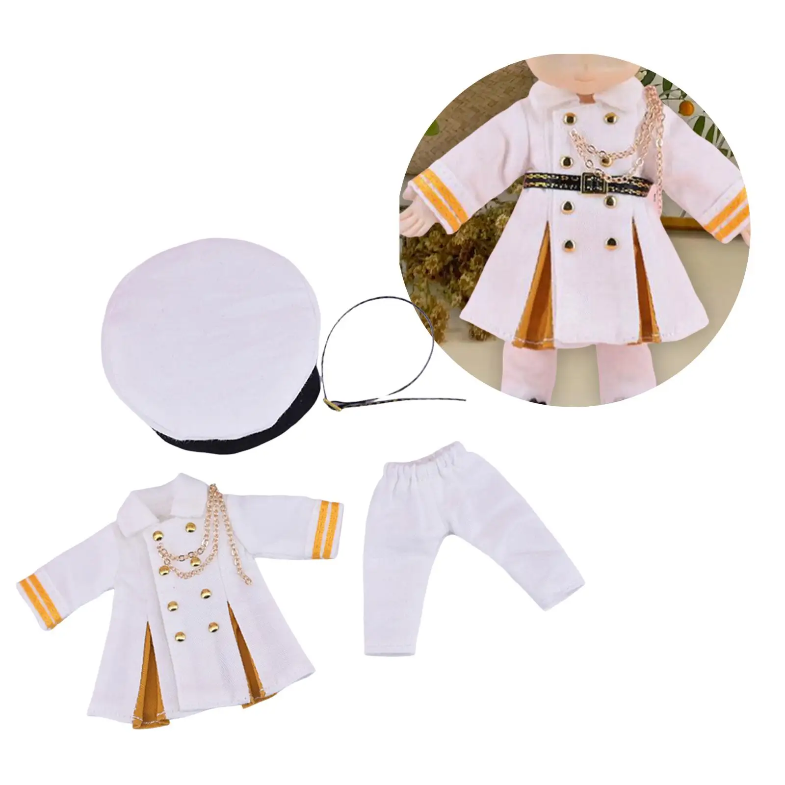 1/12 Fashion Doll Clothes Stylish Gift Children Toy Clothing Doll Uniform Coat Set Miniature Doll Accesories for Ob11 Dolls