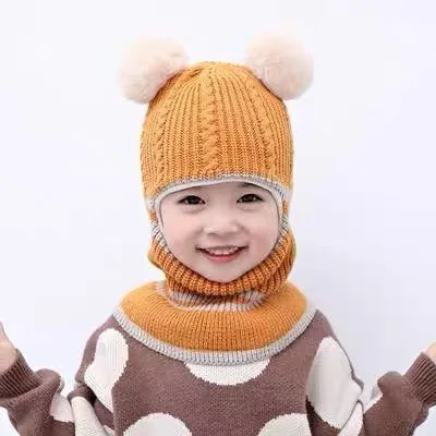 Gorros de punto cálidos de invierno para bebés con bufanda, gorros de protección para los oídos y la cara, gorro para niños pequeños, niños y niñas de 1 a 5 años - imagen 3