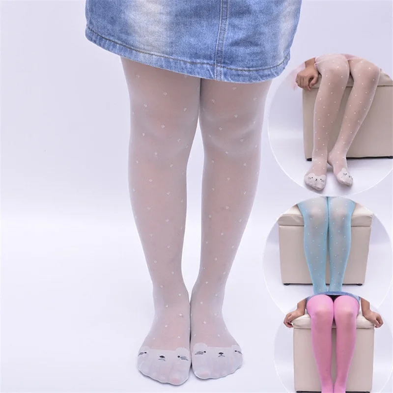 Medias de seda con gatos estampados para niña - imagen 2