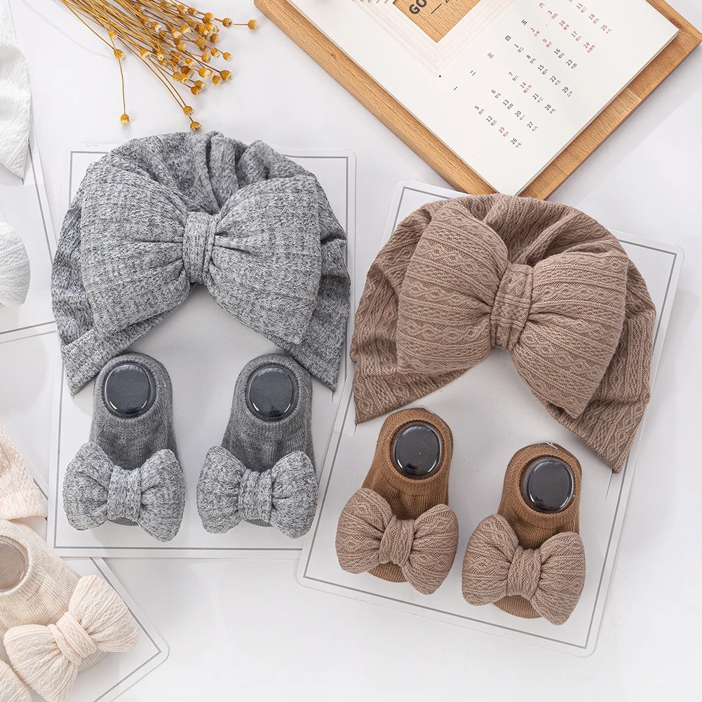 Conjunto accesorios fotografía bebé 0-12M: calcetines antideslizantes