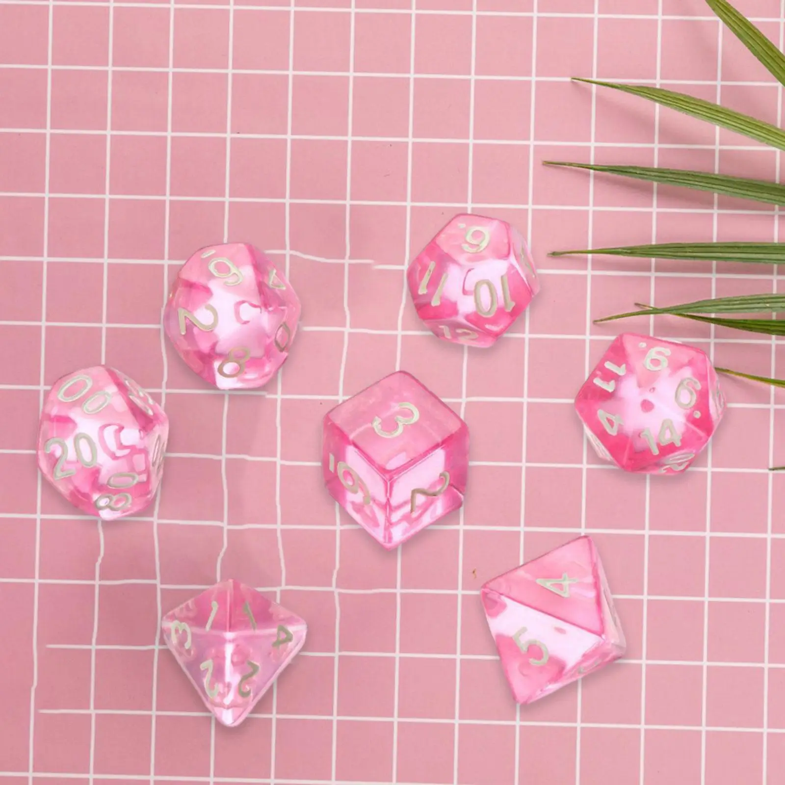 7Pcs Polyhedral Dices Set D4-d20 Party Game Dices Acrylic Dices for Party Game Card Games Role Playing Game Board Game Card Game
