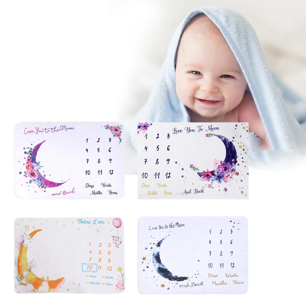 Baby Monthly Blanket for Baby Girl, Photo Blanket for Newborn and Baby Pictures.