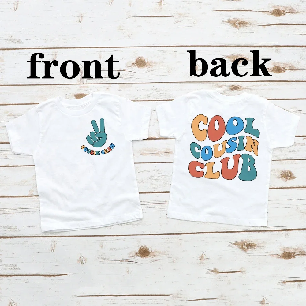 Cool Cousin Club-Camiseta con estampado para niños, traje de fiesta de cumpleaños, camiseta de reunión familiar, camisetas Retro para niños y niñas - imagen 3