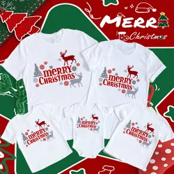 Feliz Navidad familia ropa a juego madre padre niños camiseta a juego aspecto de vacaciones trajes de Feliz Navidad regalo de Navidad