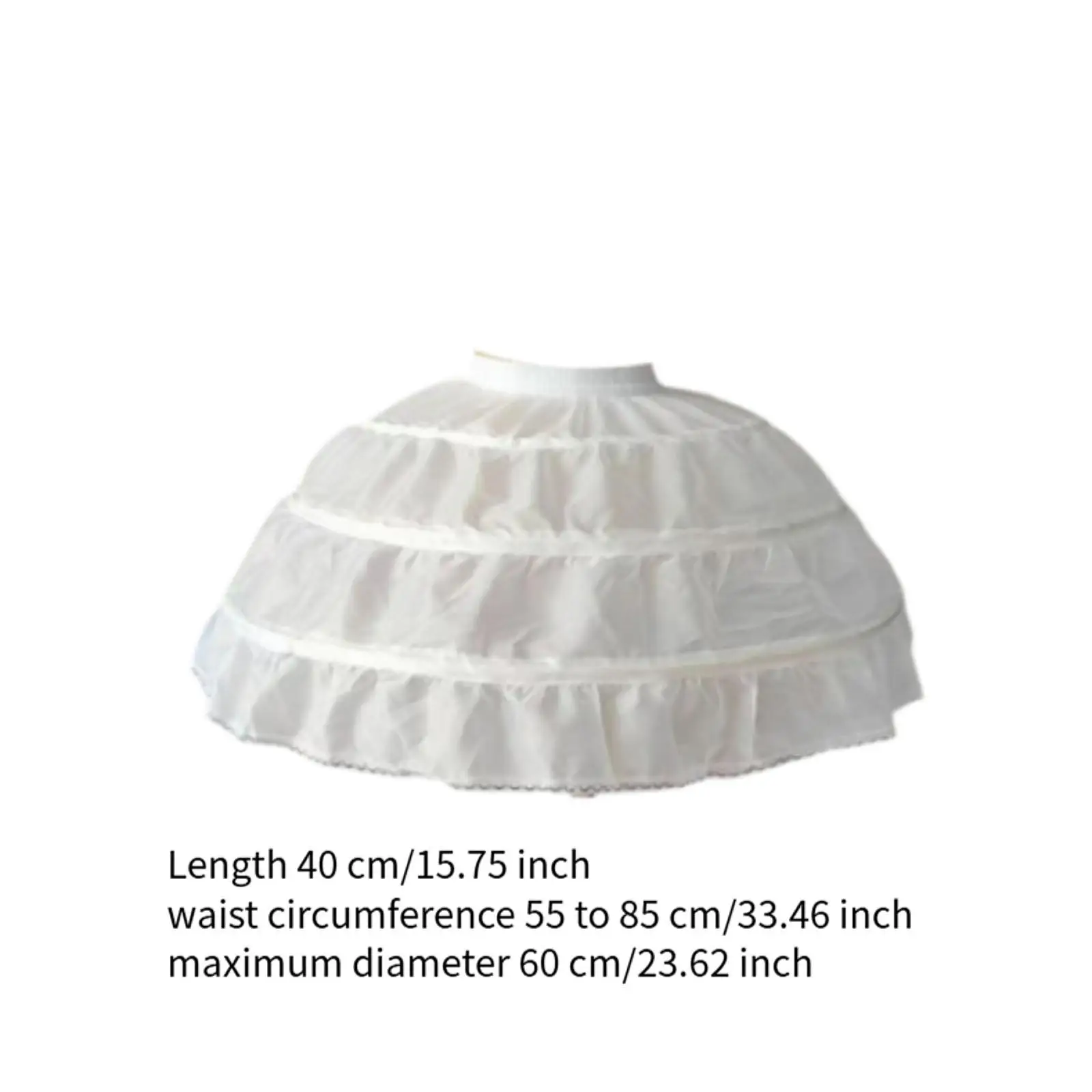 3 Hoops Petticoat Lolita Simple Lightweight Crinoline Skirt for Birthday Prom