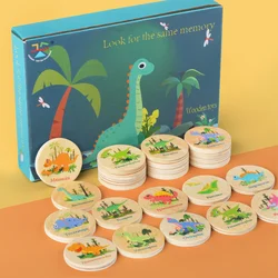 Juego de memoria de dinosaurio, juguete a juego, juego de mesa a juego preescolar para el desarrollo de aprendizaje temprano, juegos de madera, regalo de fiesta de verano