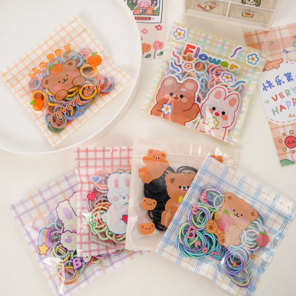 100 Uds. Banda de goma pequeña colorida para niños, lazo para el pelo brillante de alta elasticidad, tocado de cuerda para el pelo de bebé, accesorios para el cabello para niñas y niños - imagen 3