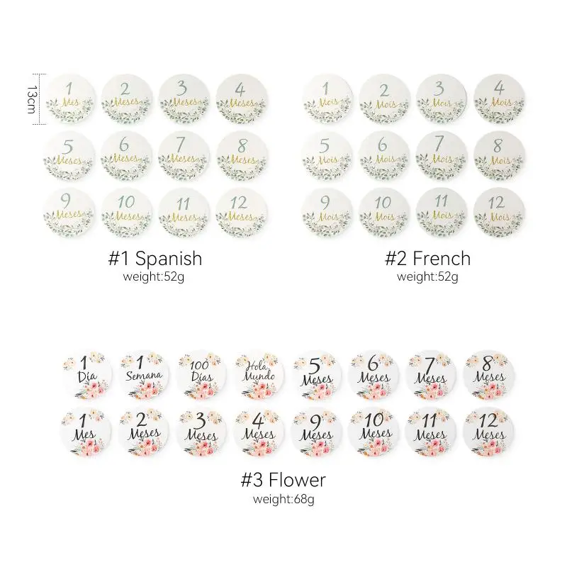 Tarjetas de hitos bilingües español-francés para bebé 0-12 meses - imagen 2