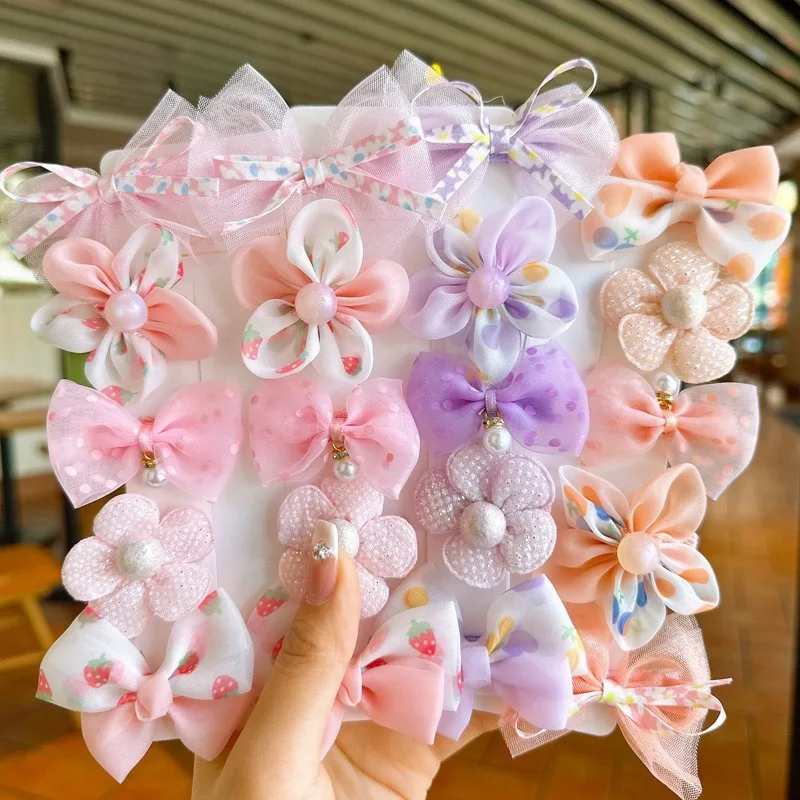Pinzas lazo para pelo de bebé con flores suaves que no dañan