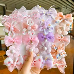 Pinzas lazo para pelo de bebé con flores suaves que no dañan