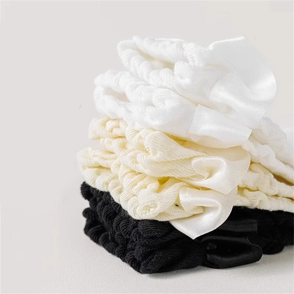 3 pares de calcetines Lolita de encaje blanco y negro para niñas, calcetines de tubo medio estilo universitario japonés, calcetines de princesa, ropa de calle dulce JK, medias - imagen 4