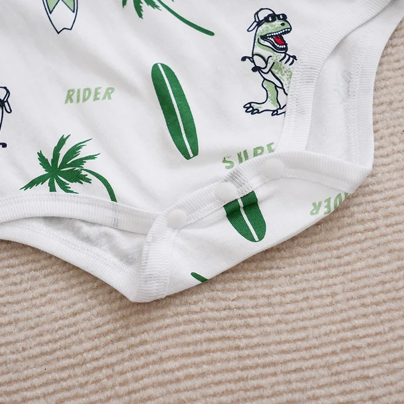 Conjunto de recién nacido de algodón manga corta con dinosaurios - imagen 5