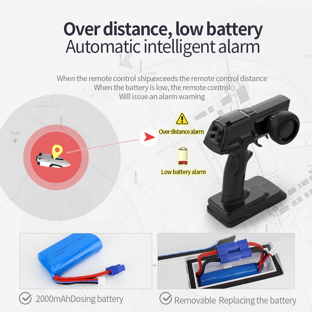 Lancha control remoto de carreras doble motor impermeable para niños - imagen 5