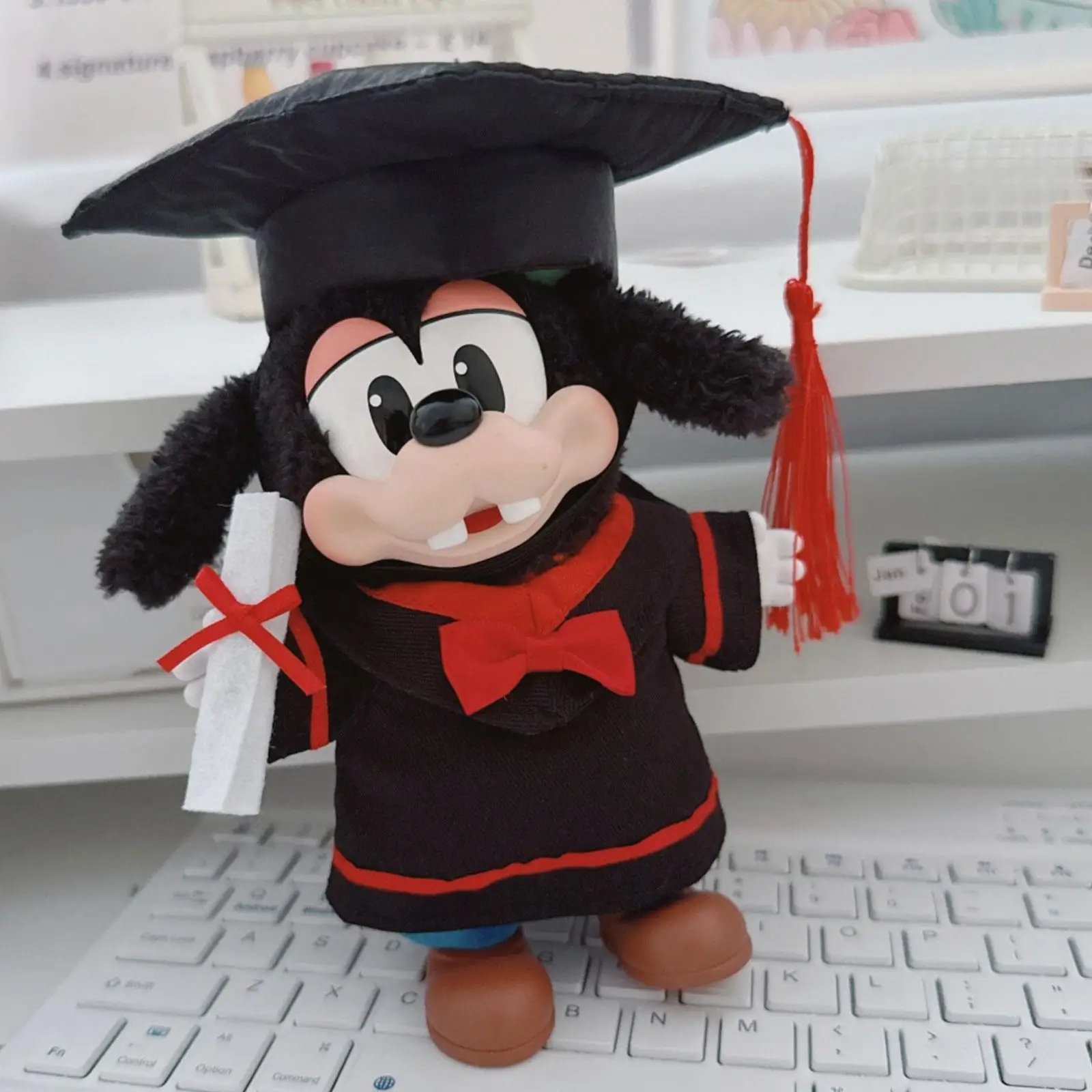 Doll Bachelor Hat and Gown for Little Girls Cute DIY Accessories Soft Gift Mini Doll Clothes Dress up for Most 5-6.5 inch Dolls