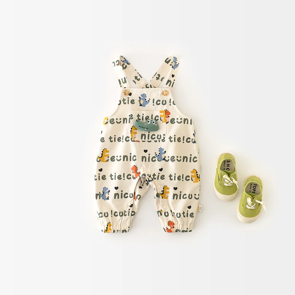 MILANCEL, nueva primavera, peleles para bebé, mono infantil de dinosaurio de dibujos animados, conjunto con letras bonitas para niños pequeños