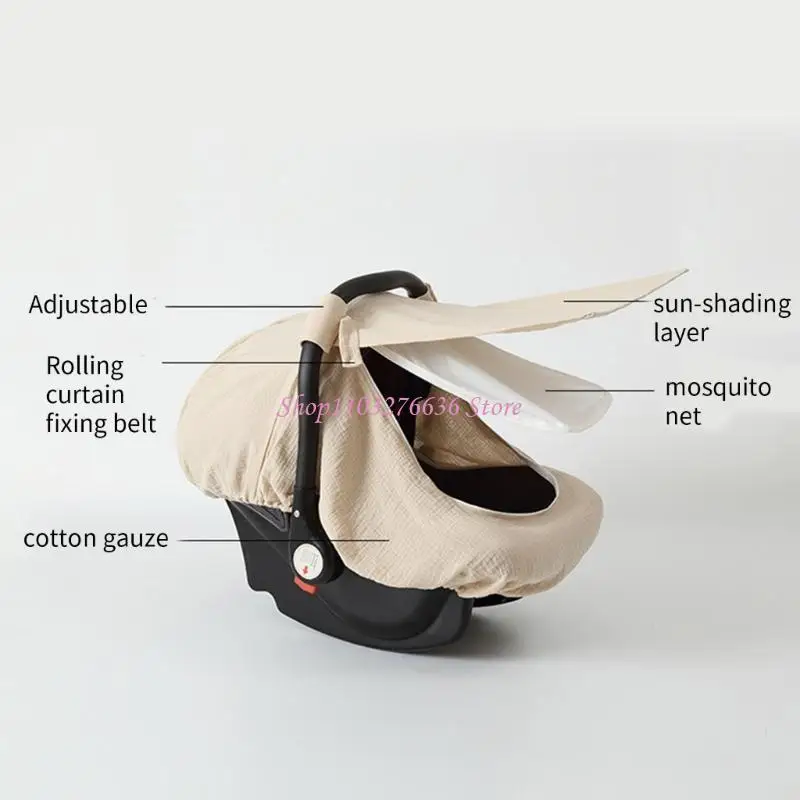 R6FD Cuerpo algodón algodón asiento del asiento malla transpirable para bebés mientras viaja - imagen 5