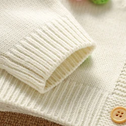 Cárdigan floral de punto para niña manga larga con botones