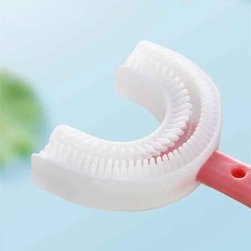 2 uds cepillo de dientes en forma de U para niños instrumento de limpieza de dientes de bebé herramientas de cepillado de cepillo de dientes de limpieza bucal para niños - imagen 2