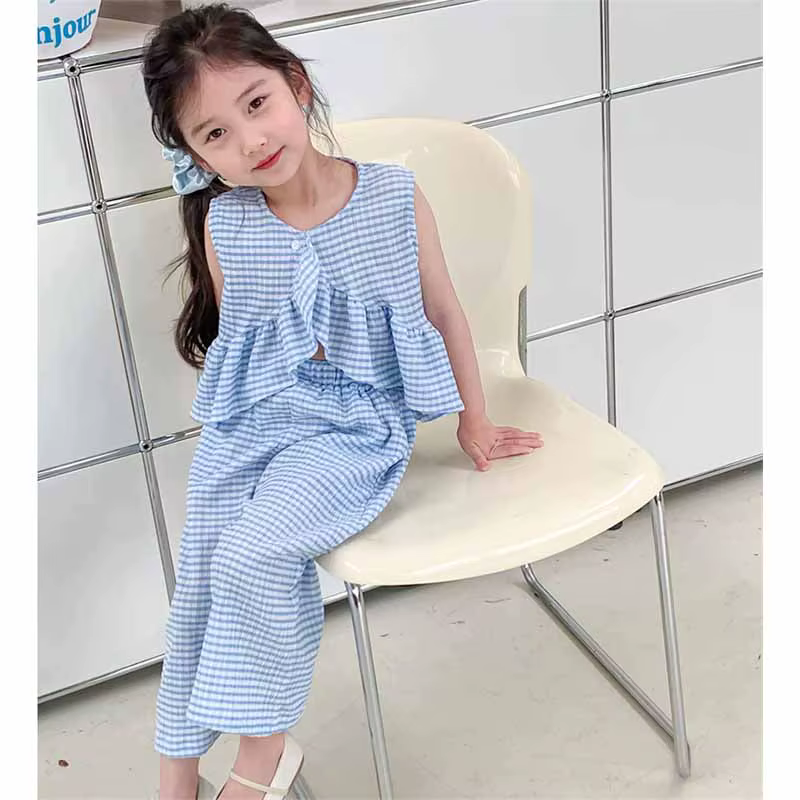Conjunto de verano para niño: top con volantes y pantalón