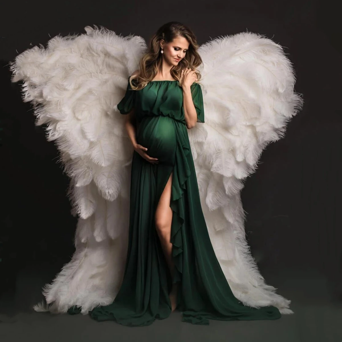 Vestido de maternidad en sesión de fotos en exteriores