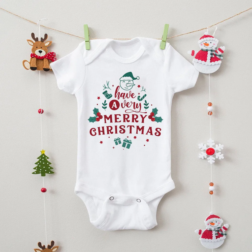 Pelele unisex de Navidad manga corta para bebé y recién nacido - imagen 3