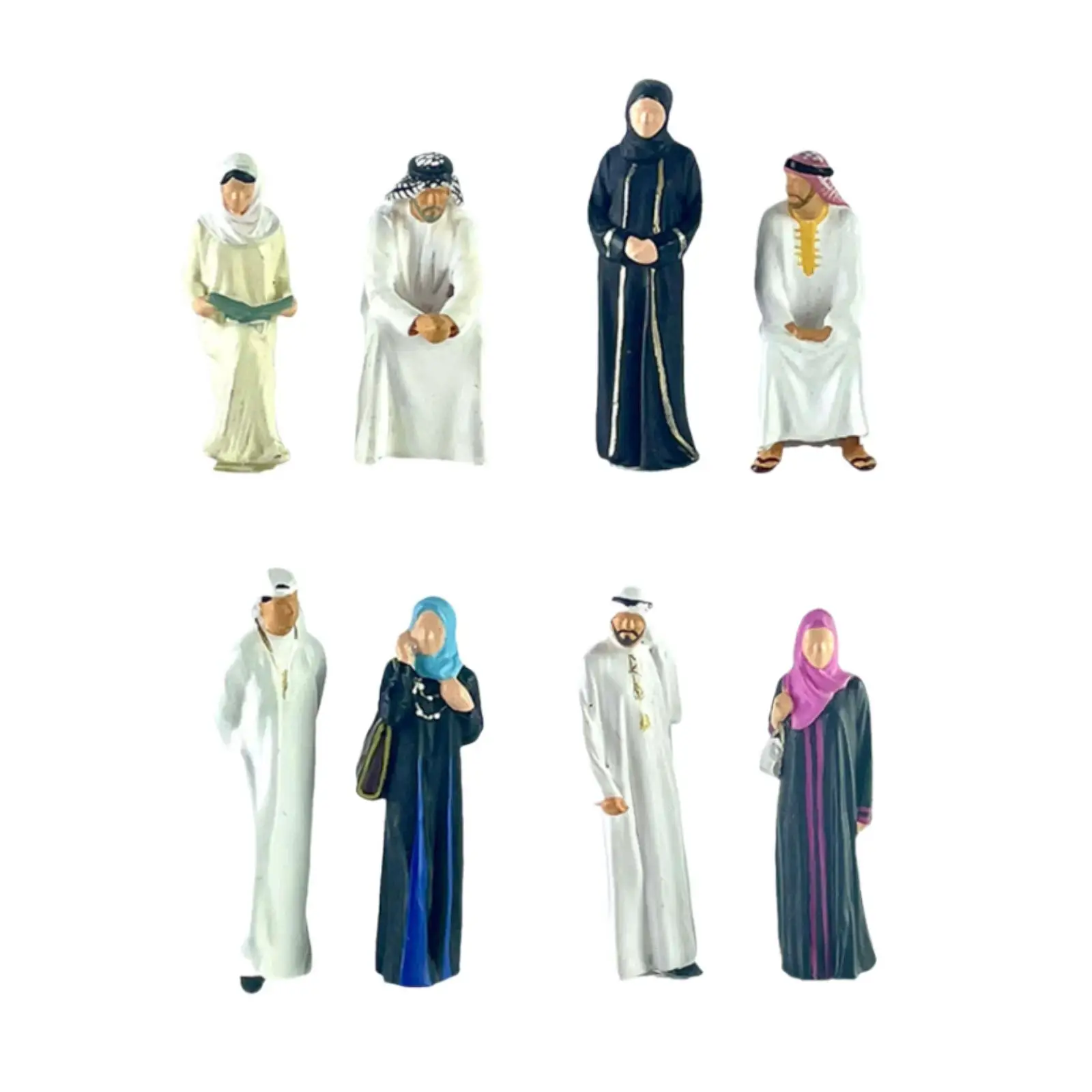 4Pcs 1:64 Hand Painted People Figures Resin for Fariy Garden Miniature Scene